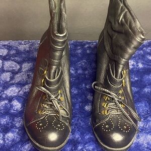 Steve Madden Black Lace Up Boots